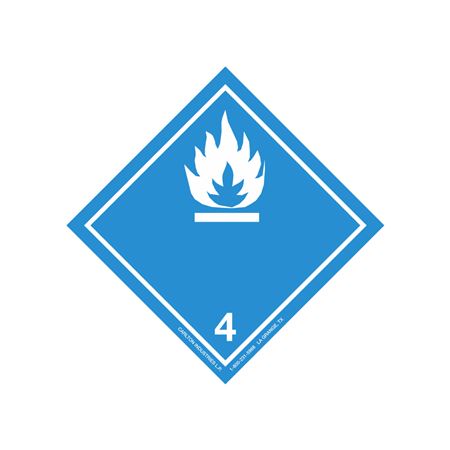 Transport Pictogram 2" Label - Class 4 Dangerous When Wet